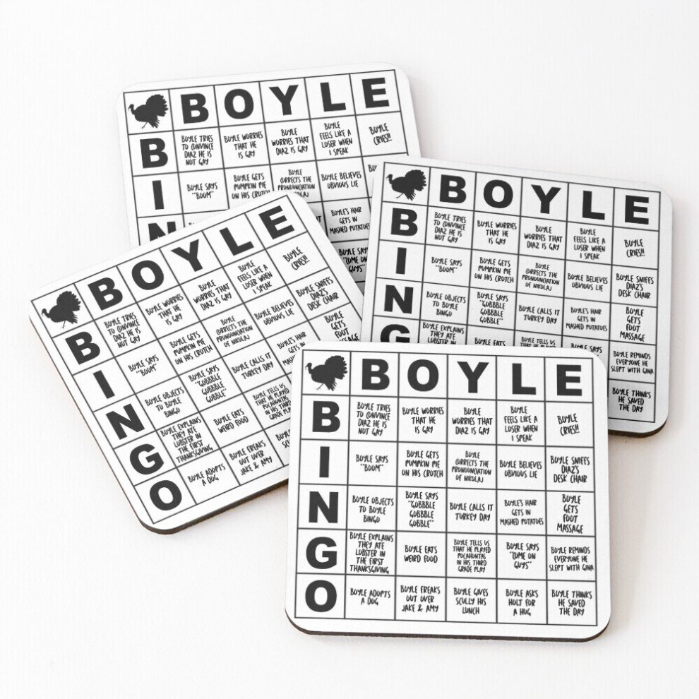 Leather Coasters Boyle Bingo - B99 Set of 4 / 4 x 4 inch-image-OPC-PCGVZPM-NEW