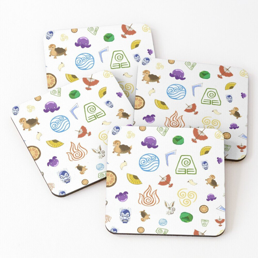 Leather Coasters Airbender mix 2.0 Set of 4 / 4 x 4 inch-image-OPC-PCGVZMY-NEW