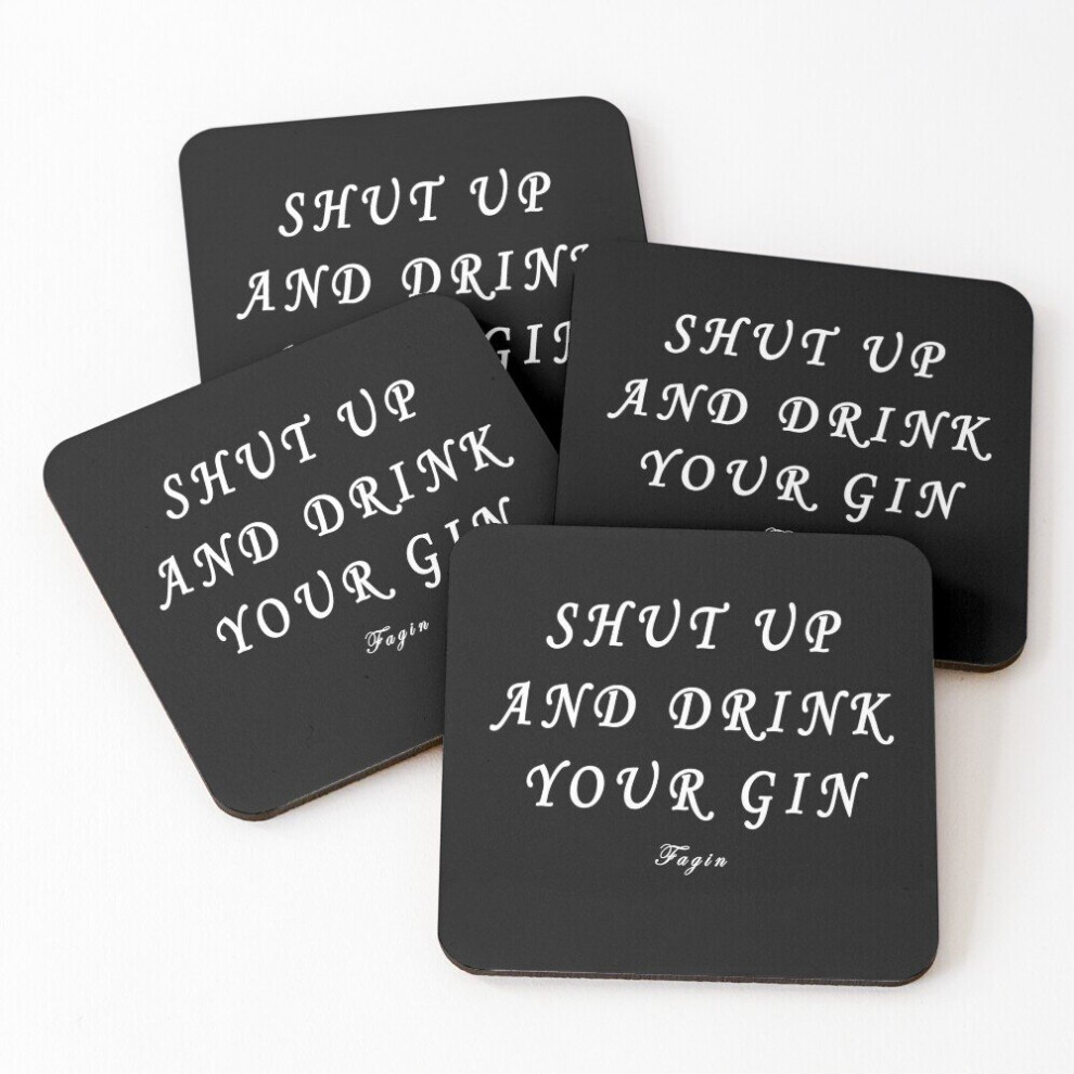Leather Coasters Shut Up And Drink Your Gin  Set of 4 / 4 x 4 inch-image-OPC-PCGVZW2-NEW