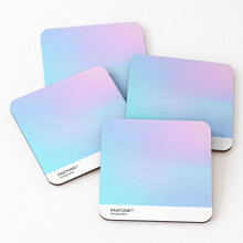 Leather Coasters H.I.P.A.B - Holographic Iridescent Pantone Aesthetic Background 3 Set of 4 / 4 x 4 inch