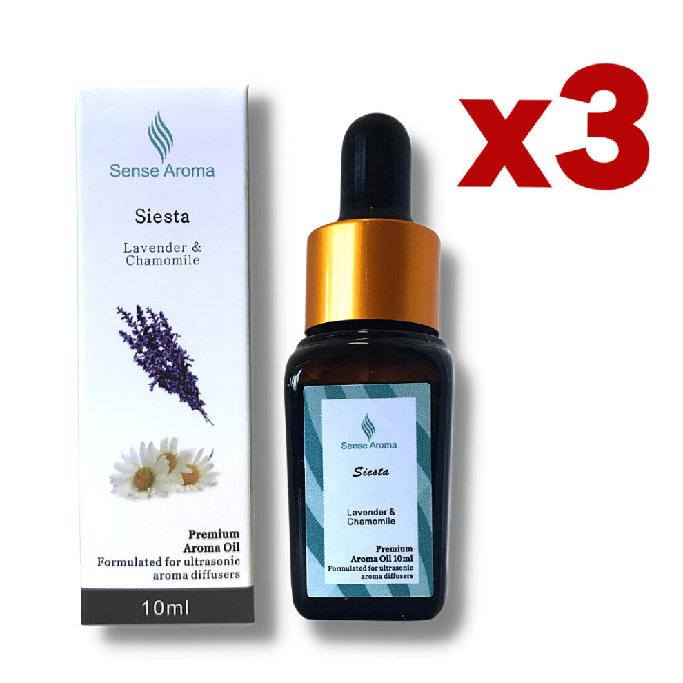 3x Premium Scented Fragrance Oil Siesta 10ml Lavender & Chamomile for Diffuser