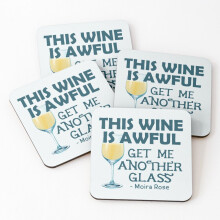 Leather Coasters This Wine is Awful Get Me Another Glass Set of 4 / 4 x 4 inch