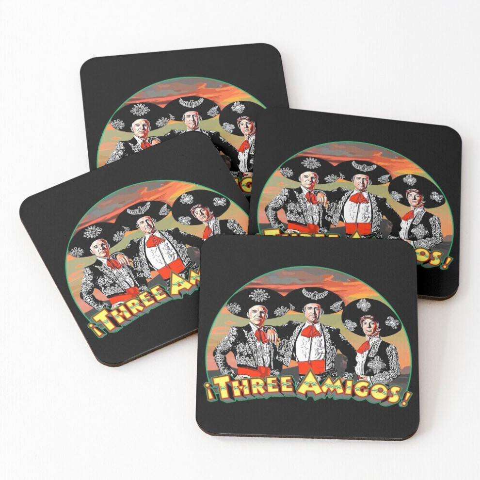 Leather Coasters The Three Amigos Set of 4 / 4 x 4 inch