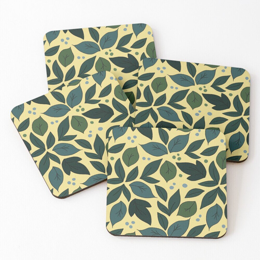 Leather Coasters Forest Leavs Set of 4 / 4 x 4 inch-image-OPC-PCGVZZK-NEW