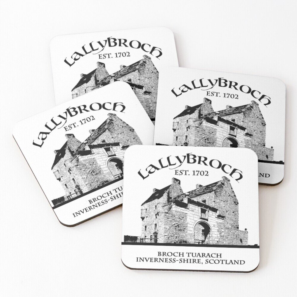 Leather Coasters Lallybroch Outlander Set of 4 / 4 x 4 inch