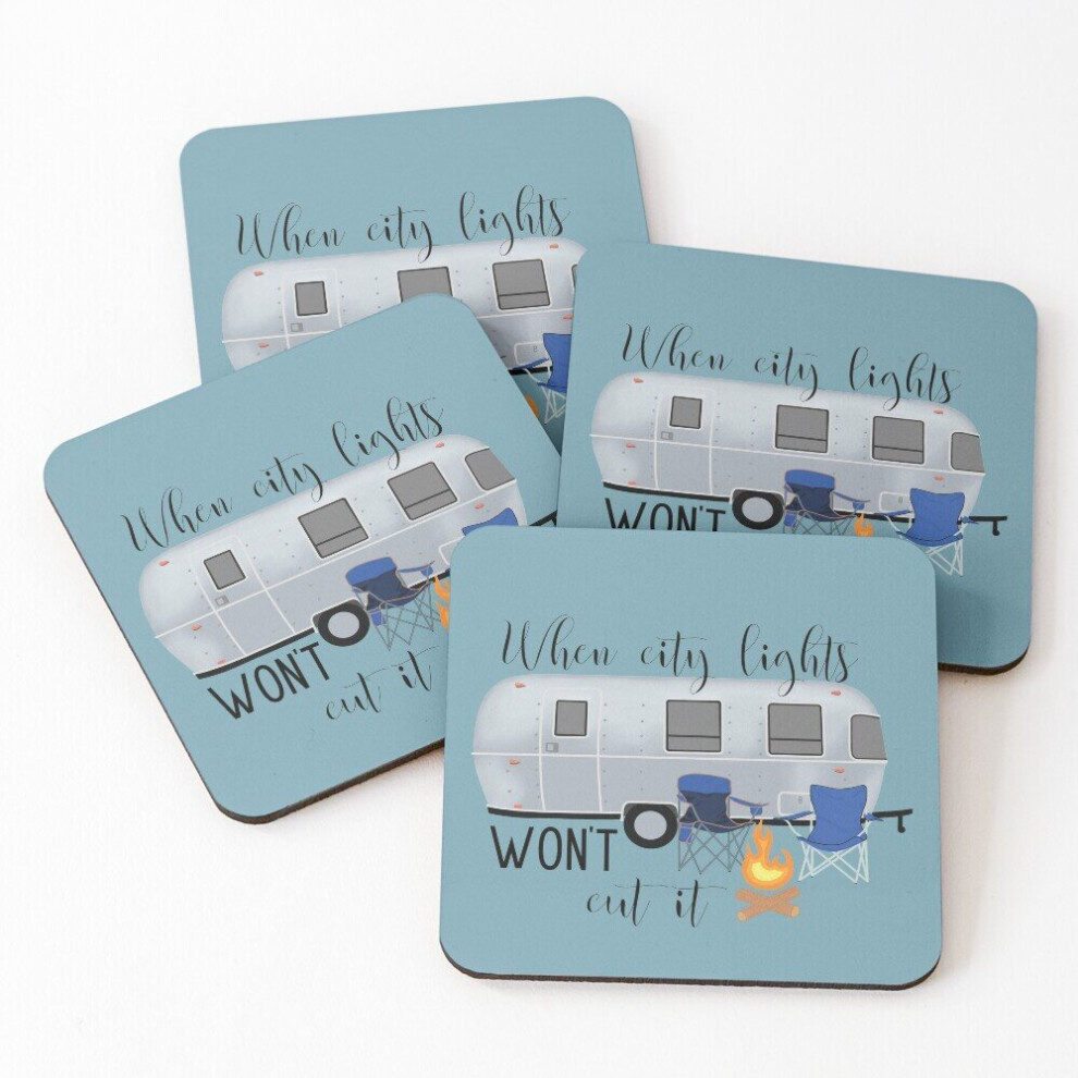 Leather Coasters When city lights wont cut it - Airstream Set of 4 / 4 x 4 inch-image-OPC-PCGW56X-NEW