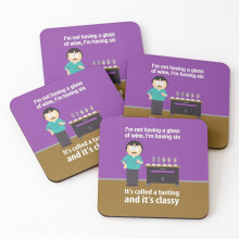 Leather Coasters I'm not having a glass of wine, I'm having six. It's called a tasting it's classy Randy Marsh from South Park Set of 4 / 4 x 4 inch