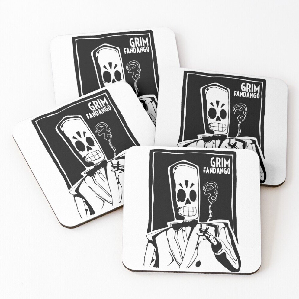 Leather Coasters Grim Fandango Set of 4 / 4 x 4 inch-image-OPC-PCGW675-NEW