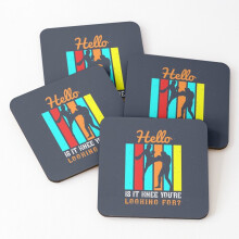 Leather Coasters Muay Thai Hello is It Knee You&'re Looking for - Funny Thailand Boxing Set of 4 / 4 x 4 inch
