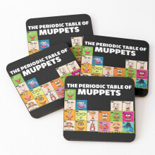 Leather Coasters The Muppets Periodic Table Of The Muppets Set of 4 / 4 x 4 inch