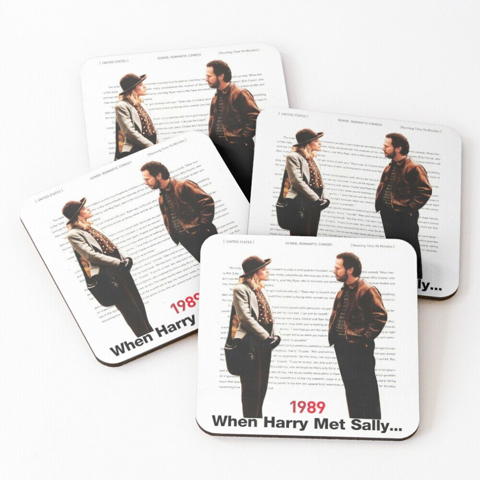 Leather Coasters when Harry Met Sally Set of 4 / 4 x 4 inch-image-OPC-PCGW6HT-NEW