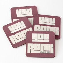 Leather Coasters SMITE You Rock! Cancel That! Set of 4 / 4 x 4 inch