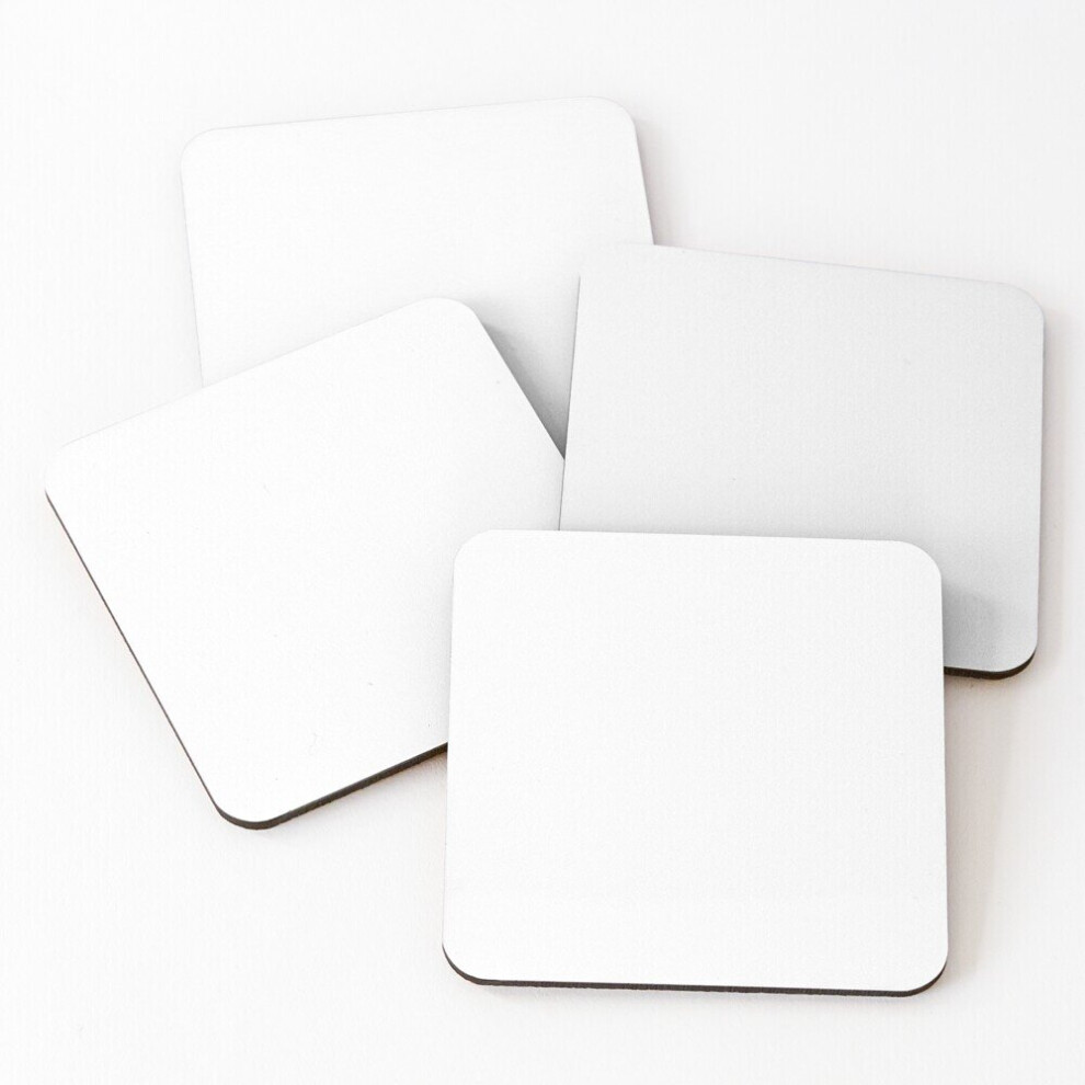 Leather Coasters White white Set of 4 / 4 x 4 inch