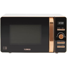 T24021W Digital Microwave with 60-Minute Timer and 8 Autocook Settings, 20L, 800W White and Rose Gold
