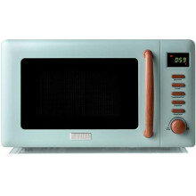 Dorchester Green Microwave Oven - 20L 800W Microwave, Digital Controls, 5 Power Levels - Ideal Countertop Microwave with Wood Effect Finish