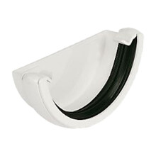 FloPlast Half Round External Stop End, 112mm - White