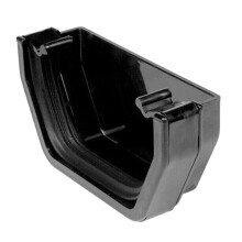 FloPlast Square Line External Stop End, Black - 114mm
