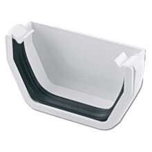 FloPlast Square Line External Stop End, White -114mm