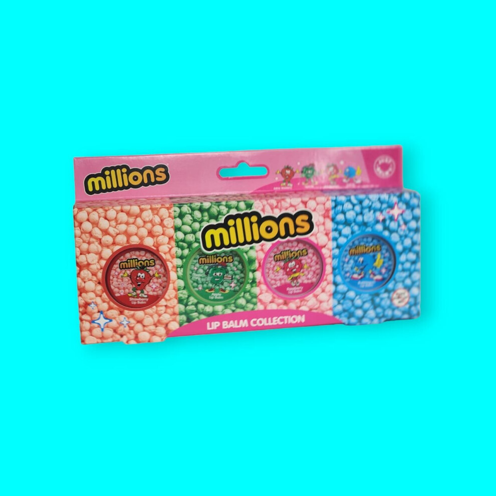 Millions Fruit Flavoured Lip Balm Set Moisturising Lip Care Lip Gloss