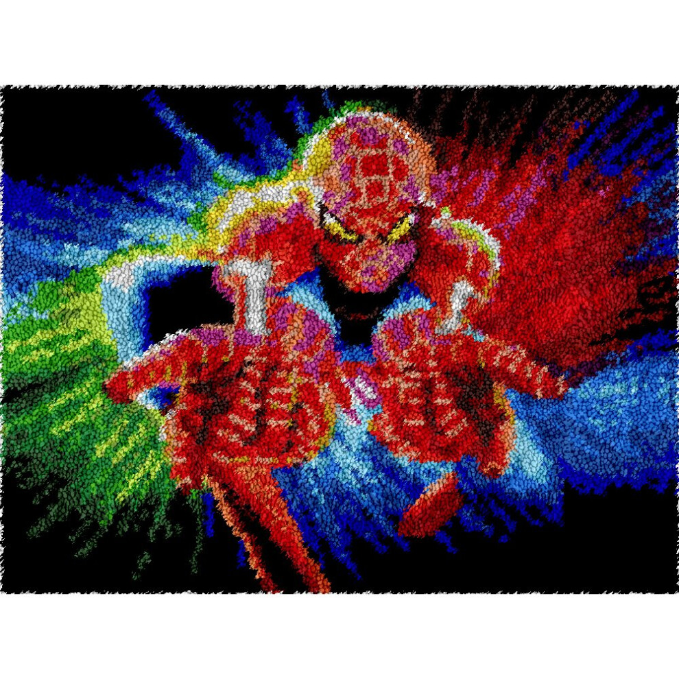(52x38cm, Blank Canvas) Rug Making Latch Hooking Kit | Superhero