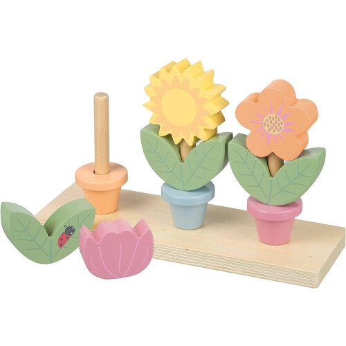 Orange Tree Toys Wooden Stacking Flower Pots