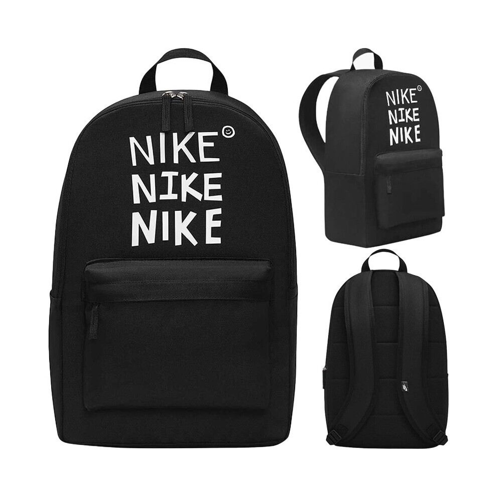 (Black) Nike Heritage Backpack Sports Gym School Rucksack Unisex Bag Black DQ5753 010