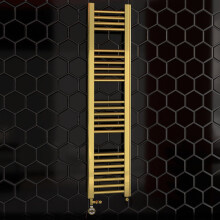 (400 x 1200 mm, MOA Thermostatic) 400mm Wide Gold Dual Fuel Towel Radiator