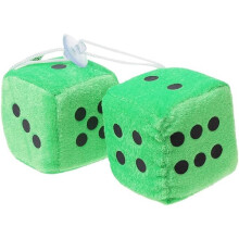 1 Pair Fuzzy Dice Dots Rear View Mirror Hanger Decoration Car Styling Accessorie