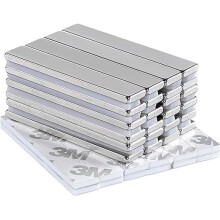Powerful Neodymium Bar Magnet, Strong Rare Earth Magnets with Double-Sided Adhesive, 60 x 10 x 3 mm, Pack of 24