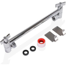 10 inch Chrome Finish Shower Arm, Adjustable Extension Shower Arm For Shower Head, Shower Head Extension Arm