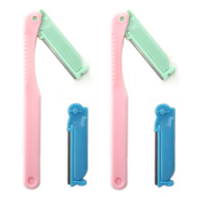 HAND Pocket Sized Eyebrow and Facial Hair Trimmer Shaper with Folding Design and Spare Cutter Blade