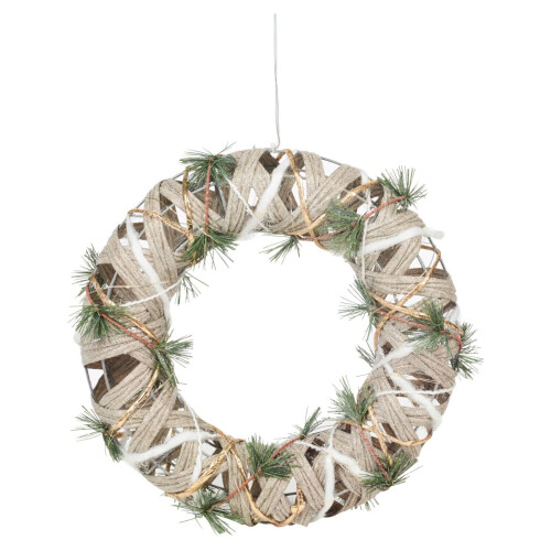 URBN Living 30cm Light Up Christmas Decorative Wreath 20 LEDs & Timer Fireplace Front Door