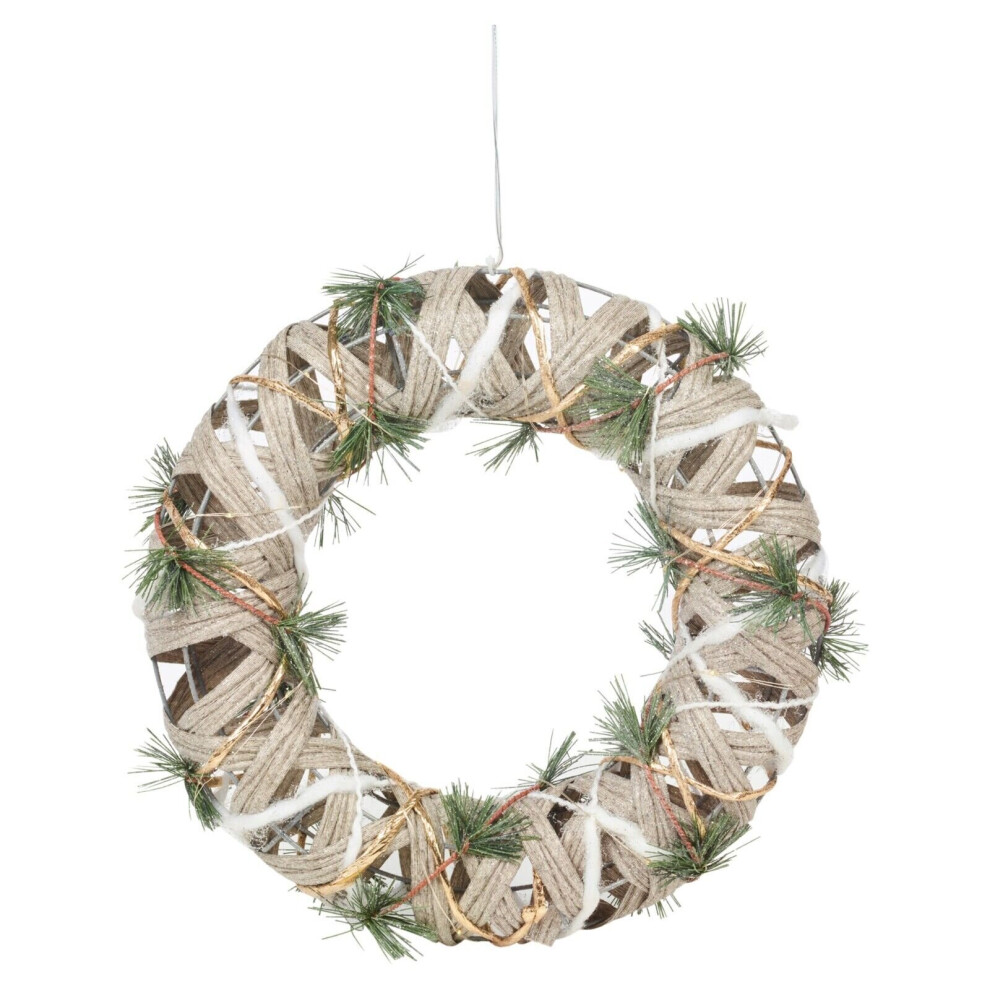 Urbn Living 30Cm Up Christmas Decorative Wreath 20 Leds & Timer Fireplace Front Door Light