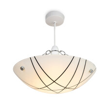 Crosbie Glass Ceiling Uplighter Pendant Shade - White/Black/Chrome