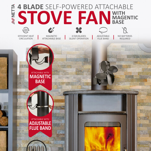 NETTA NETTA Magnetic 4-Blade Stove Fan 1