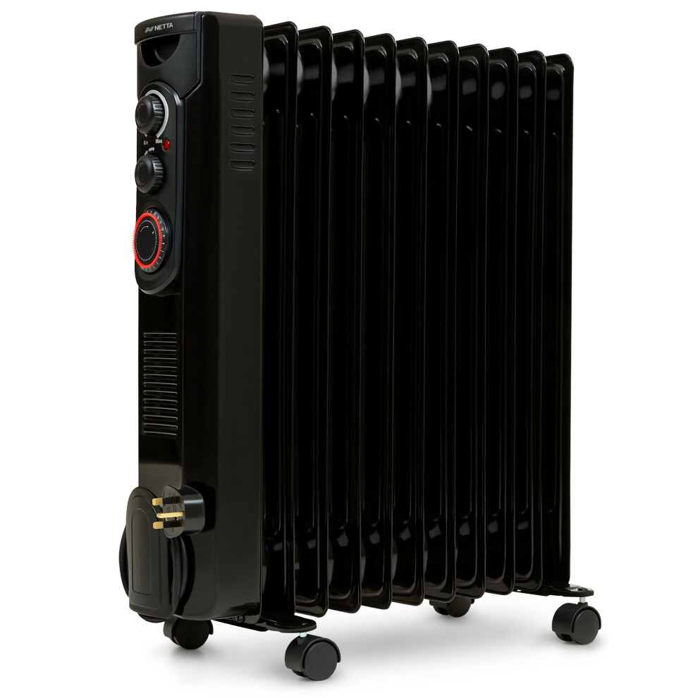 (2500W, Black) NETTA Oil Filled Radiator Heater with Thermostat