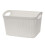 JVL Knit Design Loop Plastic Rectangular Small Storage Basket with Handles, Ivory, 20 x 26 x 17 cm, 6.6 Litres 1