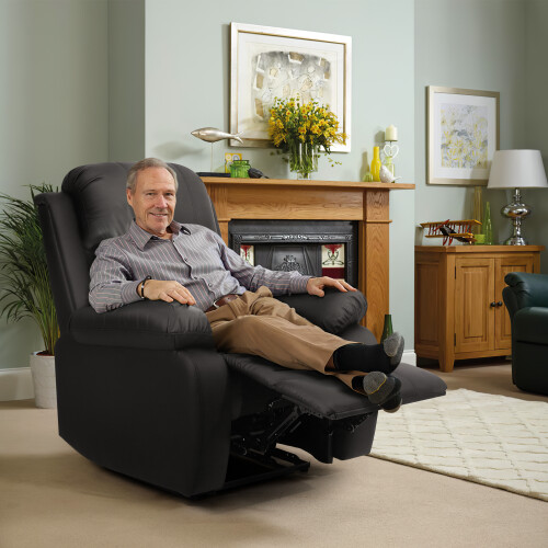 Black Arm Chair Reclining Luxury Leather Sofa Set In Choice of colours 3 Piece 2 Piece Armchair on OnBuy