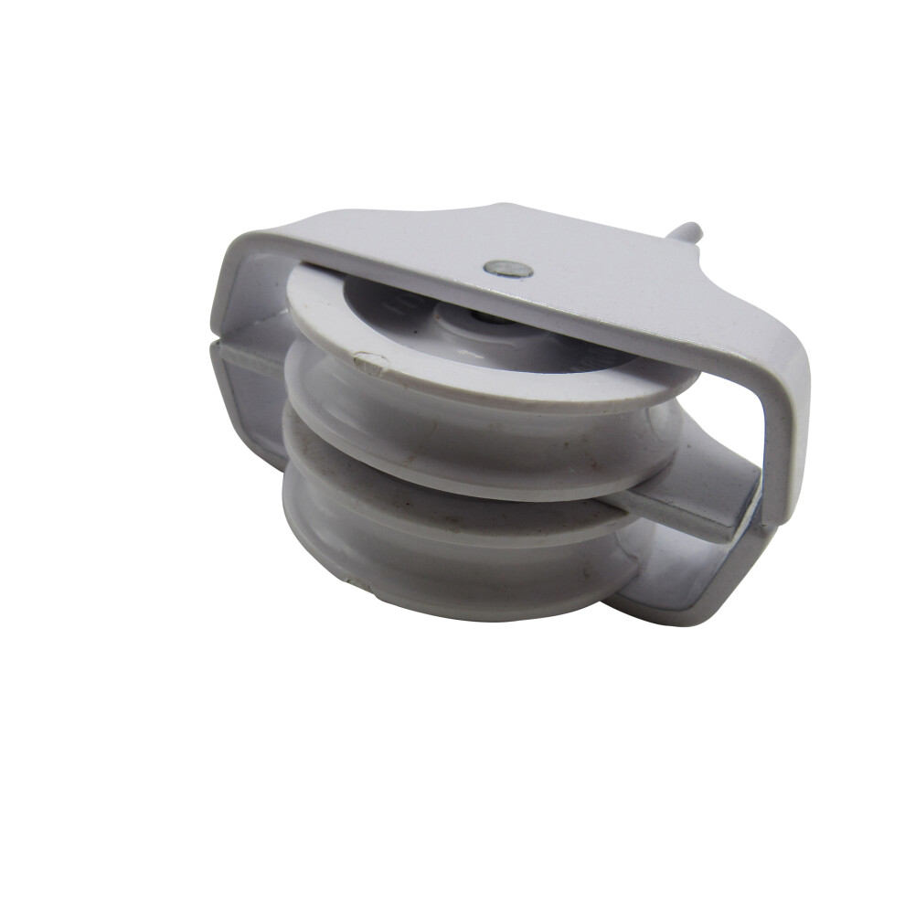 (Screw In - Double Sheave - White) Single Double Line Pulley Wheel (Screw In Plate) 600988551022