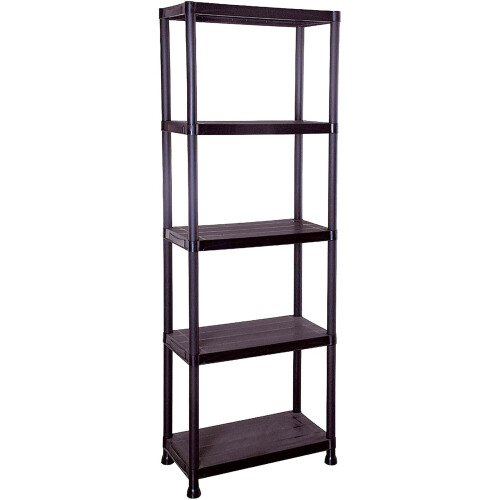 Gr8 Home Black 5 Tier Plastic Shelving Unit Storage Racking Shelves 1