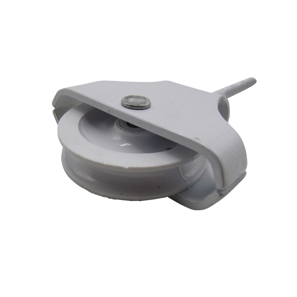 (Screw In - Single Sheave - White) Single Double Line Pulley Wheel (Screw In Plate) 600988551046