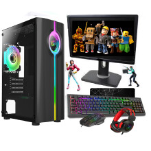 (i7, GT1030 2GB) GAMING PC BUNDLE: INTELCORE/ 16GB RAM/ 1TB + 128GB SSD/ NIVIDIA GEFORCE/ 19" MON/ WINDOWS 10/ QUAKE BLACK