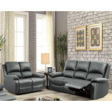 (Dark Grey, 3+2 Set) Reclining Luxury Leather Sofa Set In Choice of colours- 3 Piece, 2 Piece, Armchair