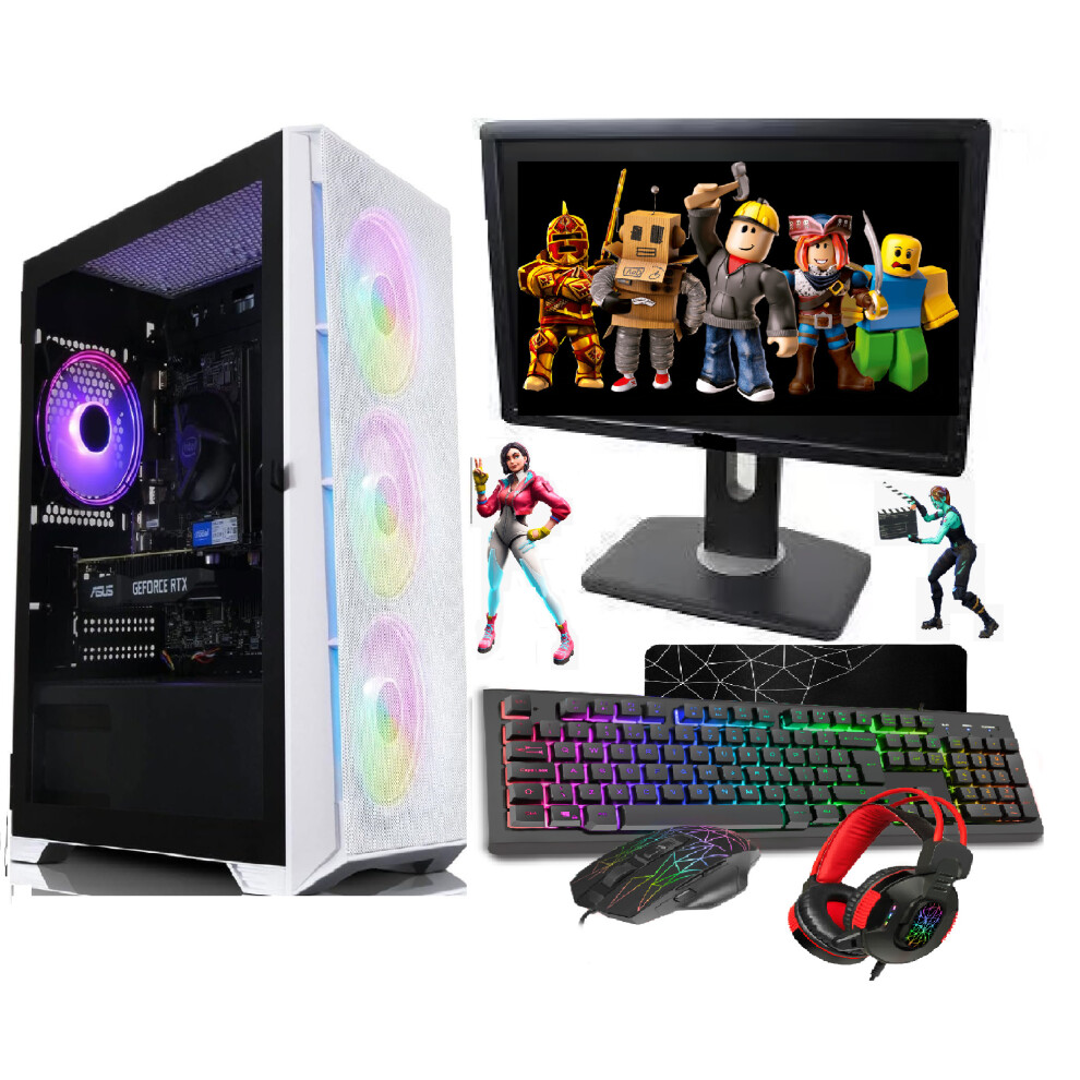 (i5, GT730 2GB) GAMING PC BUNDLE: INTELCORE/ 16GB RAM/ 1TB + 128GB SSD/ NIVIDIA GEFORCE / 22" MON/WINDOWS 10/WHITE LUNA