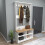 (Atlantic Pine - White) Amelia Hallway Coat Rack with Shelves 4