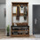 ( Light Walnut - Black) Amelia Hallway Coat Rack with Shelves 4