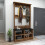( Light Walnut - Black) Amelia Hallway Coat Rack with Shelves 3