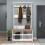 (Atlantic Pine - White) Amelia Hallway Coat Rack with Shelves 5