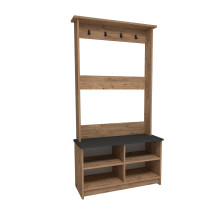 ( Atlantic Pine - Anthracite) Amelia Hallway Coat Rack with Shelves