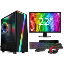 (., FULL SET UP(22" MONITOR)) GAMING PC BUNDLE : INTELCORE i3/16GB RAM/1TB + 128GB SSD/ GT730 2GB/WINDOWS 10/ 7 CASE